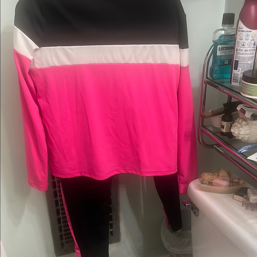 Vibrant Pink and Black Women's Sweatshirt